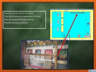 Devantle murqui faitfaceàla porte,
•Lieu deshumainseten particulierdel’invité.
•Lieu quisymbole l’honneurféminin.
•Symboledetouteprotection.
 