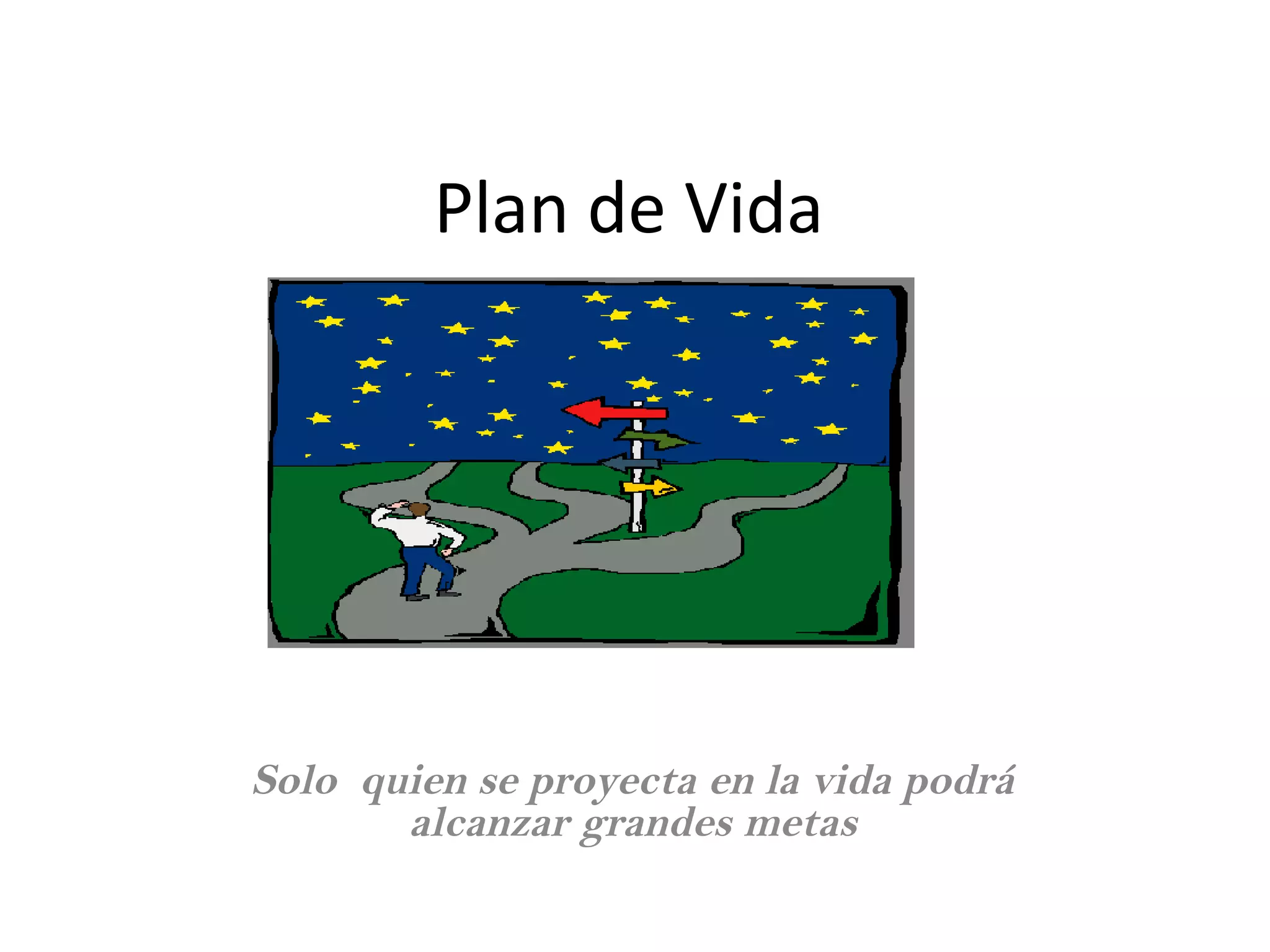 Plan de Vida
Solo quien se proyecta en la vida podrá
alcanzar grandes metas