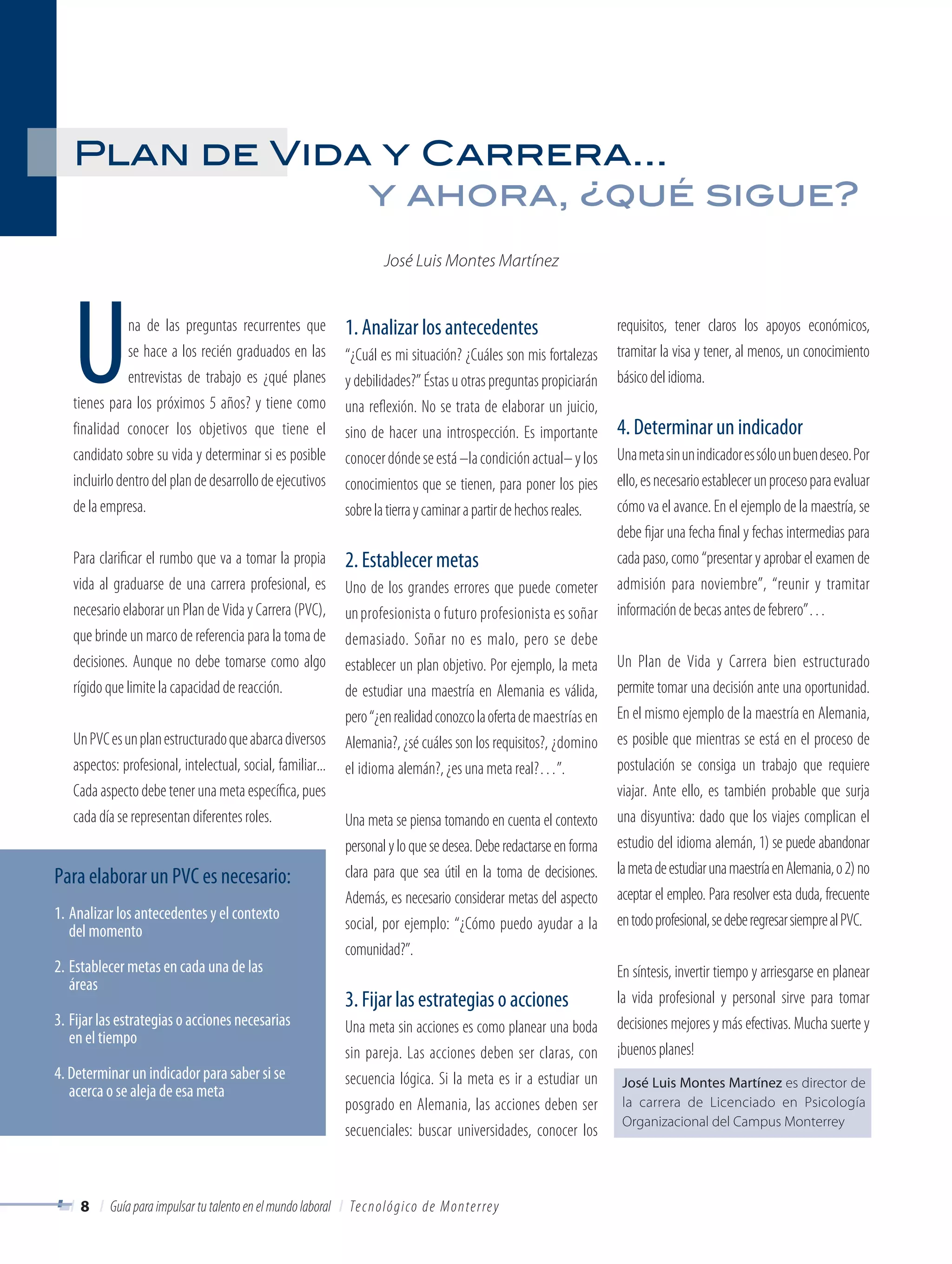 Plan de vida y carrera | PDF