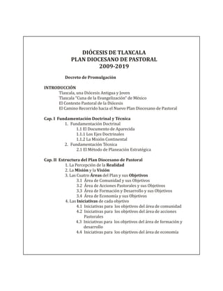 Plan Diocesano de Pastoral 2009-2019 | PDF