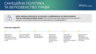 росія повинна заплатити за злочини та руйнування, які вона вчинила
під час повномасштабної агресії. Притягнення до відпові...