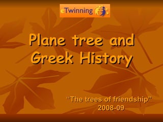 Plane tree and Greek History “ The trees of friendship”  2008-09 