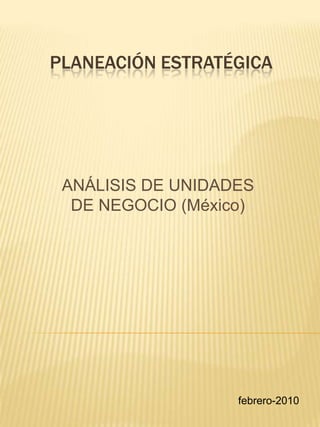 planeación estratégica ANÁLISIS DE UNIDADES DE NEGOCIO (México) febrero-2010 