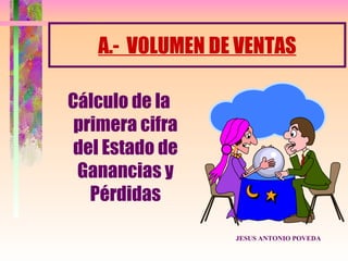 A.- VOLUMEN DE VENTAS

Cálculo de la
 primera cifra
 del Estado de
 Ganancias y
   Pérdidas

                 JESUS ANTONIO POVEDA
 