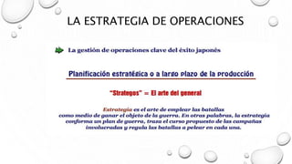 LA ESTRATEGIA DE OPERACIONES
 