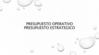 PRESUPUESTO OPERATIVO
PRESUPUESTO ESTRATEGICO
 