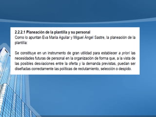 Planeación y control de plazas