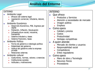 21
Análisis del Entorno
 