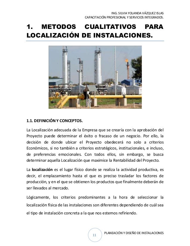 Planeación y diseño de instalaciones 2016