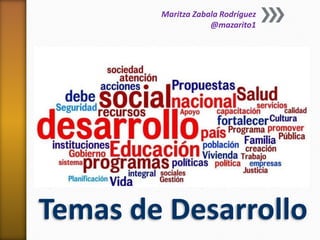 Temas de Desarrollo
Maritza Zabala Rodríguez
@mazarito1
 