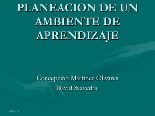PLANEACION DE UN AMBIENTE DE APRENDIZAJE Concepción Martínez Olivares David Saavedra 03/10/11