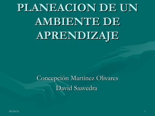 PLANEACION DE UN AMBIENTE DE APRENDIZAJE Concepción Martínez Olivares David Saavedra  03/10/11 