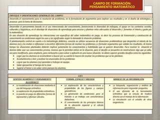CAMPO DE FORMACIÓN:
PENSAMIENTO MATEMÁTICO
 