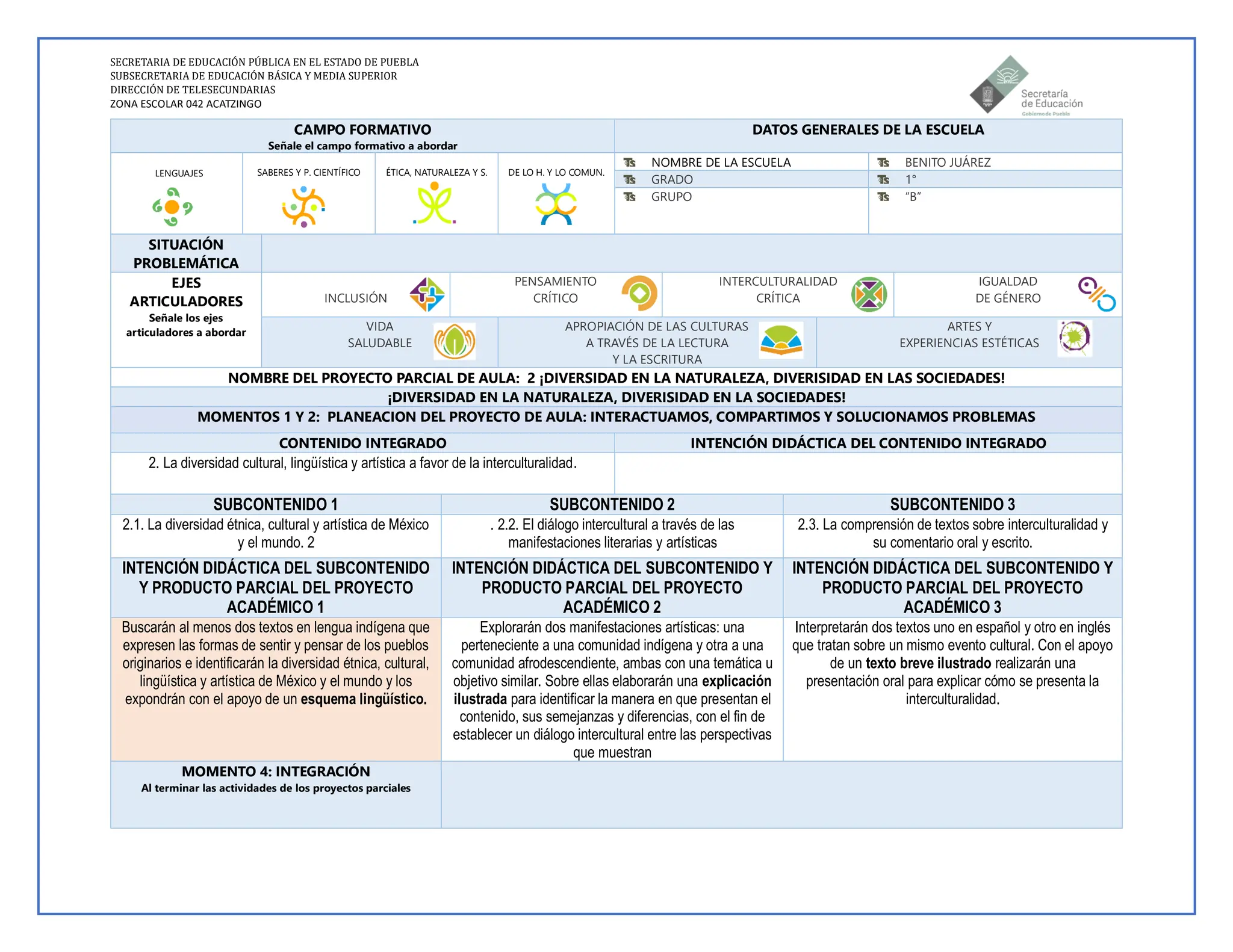 PLANEACIONES DE 1ER GRADO CAMPOS FORMATIVOS | PDF