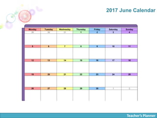 Teacher’s Planner
2017 June Calendar
 