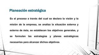 Planeacion estrategica. elementos | PPTX
