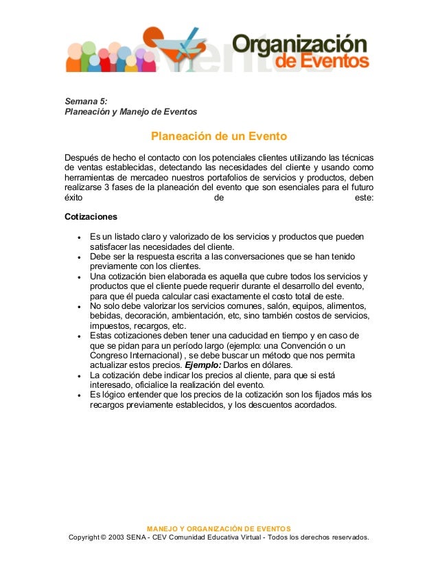 planeacion para un evento formato de cotizacion para eventos