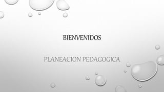 BIENVENIDOS
PLANEACION PEDAGOGICA
 