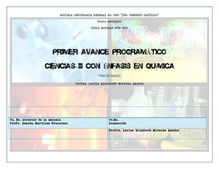 ESCUELA SECUNDARIA GENERAL No. 0941 “ING. HEBERTO CASTILLO”
Turno matutino
CICLO ESCOLAR 2012-2013

Á
É

í

TERCER GRADO
PROFRA. LARIZA ELIZABETH MIRANDA AMADOR

Vo, Bo. Director de la Escuela
Profr. Damián Martínez Francisco

Vo.Bo.
Inspección
Profra. Lariza Elizabeth Miranda Amador

 