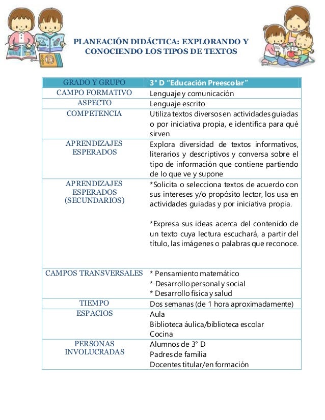 Planeacion Portadores de Texto