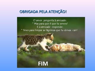 OBRIGADA PELA ATENÇÃO!OBRIGADA PELA ATENÇÃO!
FIM
 