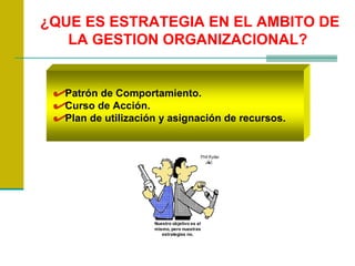 ¿QUE ES ESTRATEGIA EN EL AMBITO DE LA GESTION ORGANIZACIONAL? 