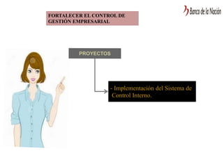 FORTALECER EL CONTROL DE
GESTIÓN EMPRESARIAL
- Implementación del Sistema de
Control Interno.
 