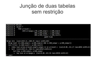 Junção de duas tabelas
sem restrição
 