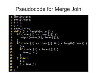 Pseudocode for Merge Join
 