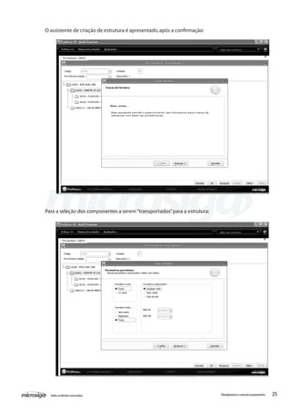 25Todososdireitosreservados. Planejamentoecontroleorçamentário
O assistente de criação de estrutura é apresentado,após a confirmação:
Para a seleção dos componentes a serem“transportados”para a estrutura:
 