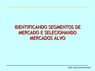 IDENTIFICANDO SEGMENTOS DE MERCADO E SELECIONANDO MERCADOS ALVO 