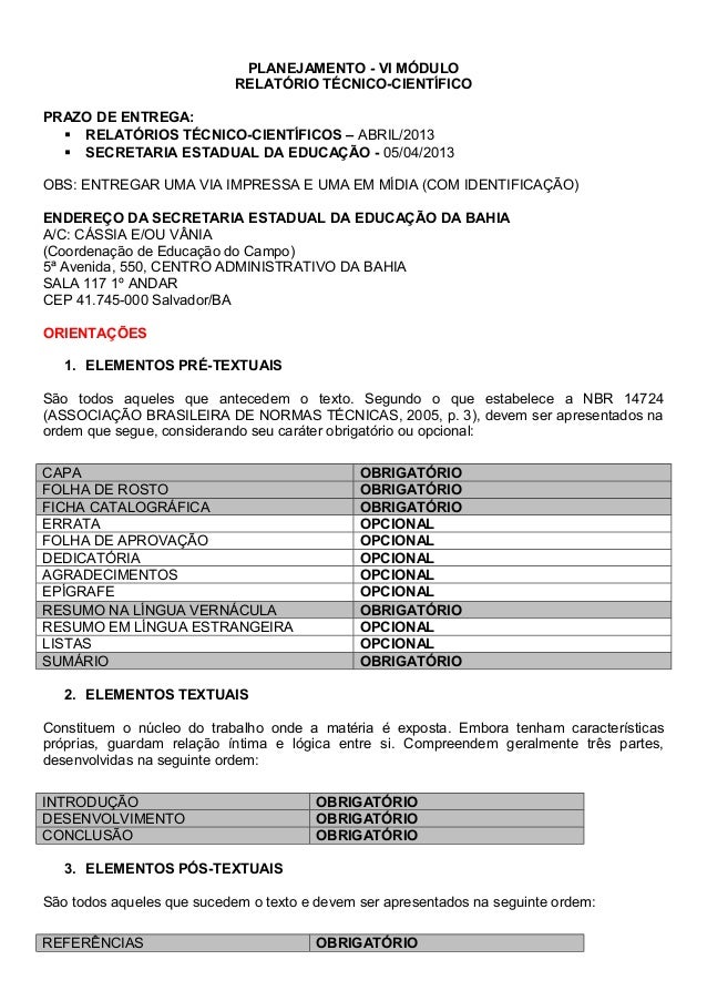 Modelos de relatorio tecnico
