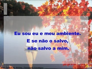 Eu sou eu e meu ambiente.  E se não o salvo,  não salvo a mim. Milton Roberto de Almeida - Treinamento Estratégico 