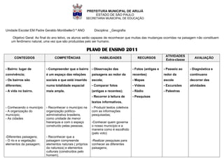 Planejamento 3º ano