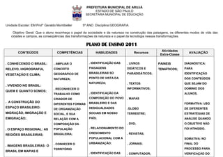 Planejamento 5º ano