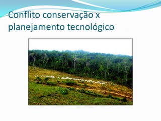 Conflito conservação x
planejamento tecnológico
 