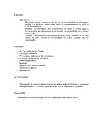 Planejamento anual 4 ano