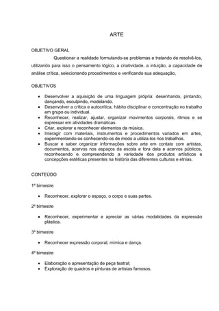 Planejamento anual 4 ano