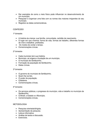 Planejamento anual 4 ano