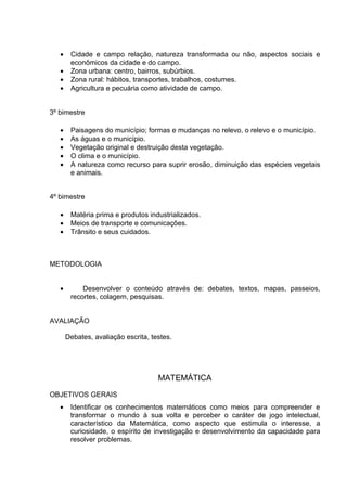 Planejamento anual 4 ano