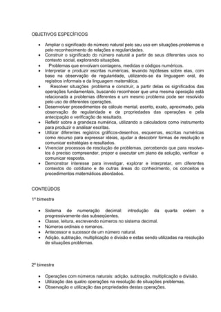 Planejamento anual 4 ano