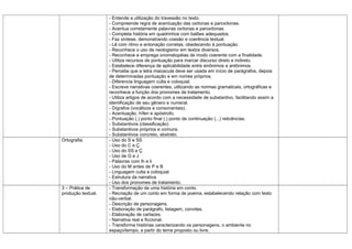 - Entende a utilização do travessão no texto.
                    - Compreende regra de acentuação das oxítonas e paroxíto...