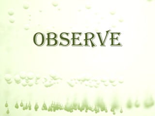 observe
 