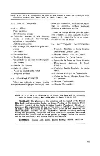 Planejamento De Banco De Leite Humano E Central