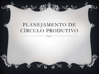 PLANEJAMENTO DE
CÍRCULO PRODUTIVO
 