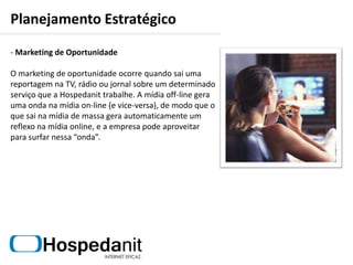 Planejamento EstratégicoNeste planejamento, faremos uma reformulação total em todo material de marketing utilizado pela empresa. Esta reformulação passa não só por um aperfeiçoamento mas também por uma mudança geral na forma como a empresa se comunica com seu público alvo. Todos os esforços deste plano serão para utilizar de maneira inteligente e eficaz as ferramentas que temos através da internet.O carro chefe desta reformulação e de toda esta campanha será o slogan INTERNET EFICAZ. Neste novo cenário que o mercado oferece, a eficácia é fundamental para conquistar resultados positivos na internet.A idéia de INTERNET EFICAZ  vem para mostrar que não é qualquer empresa que sabe trabalhar este tipo de mídia. A utilização de interatividade no site bem como a utilização de redes sociais devem ser feitas de maneira extremamente cuidadosa já que, assim como podem ser ferramentas eficazes, também podem trazer prejuízos, caso não haja preparo por parte da empresa moderadora. Várias empresas oferecem este serviço, mas, com real eficácia, pouquíssimas.
