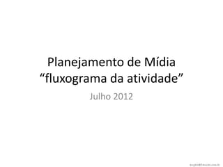 Planejamento de Mídia
“fluxograma da atividade”
        Julho 2012




                            angelo@franzao.com.br
 
