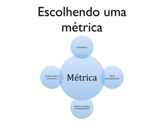 Escolhendo uma
métrica
 