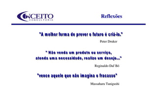 Reflexões



      Peter Druker




  Reginaldo Dal`Bó




Massaharu Tanigushi
 
