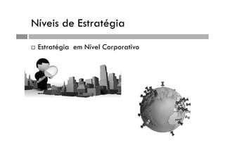 Níveis de Estratégia
 Estratégia em Nível Corporativo
 